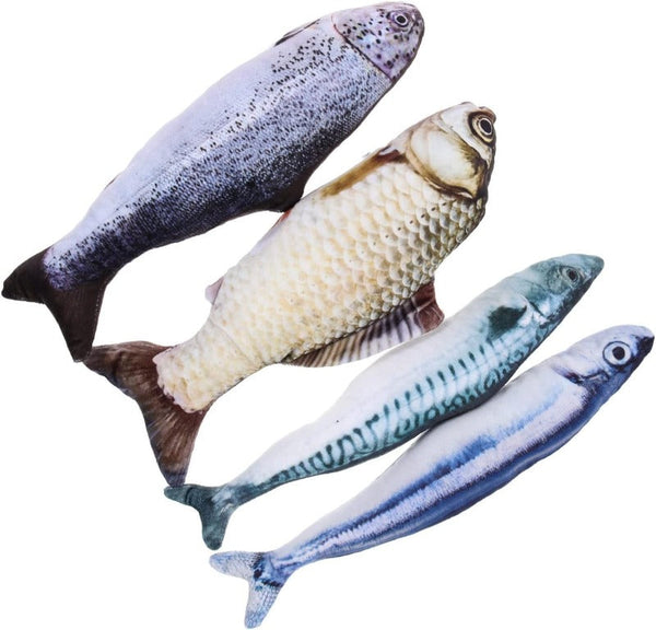 Realistic Fish Plush Toys for Cats
